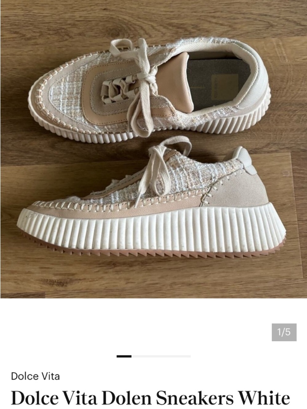 Dolce Vita Brown Multi Knit Platform Sneakers Brand New Size 10 - Picture 6 of 8
